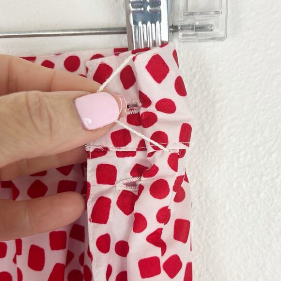 Vintage Midi Skirt 80s Polka Dot Pleated Flat Waistband Full A Line 1980s Flowy - Picture 7 of 10